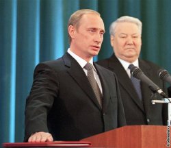 Vladimír Putin a Boris Jelcin